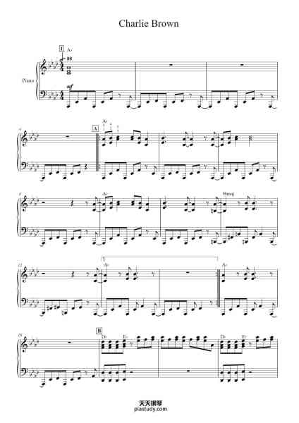 “Charlie Brown”钢琴谱-Vince Guaraldi-免费下载-天天钢琴