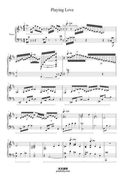 “Playing Love”钢琴谱-Ennio Morricone-免费下载-天天钢琴