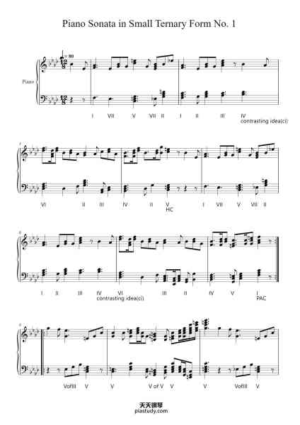 “Piano sonata-small ternary form 1”钢琴谱-Browningrite-免费下载-天天钢琴