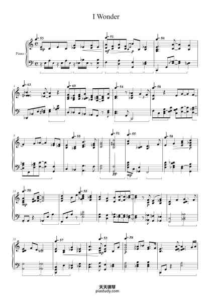 “I Wonder”钢琴谱-Matt Christensen-免费下载-天天钢琴