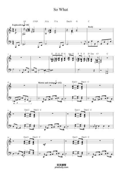 “So What”钢琴谱-Music by Miles Davis-免费下载-天天钢琴