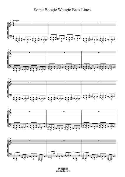“Some Boogie Woogie Bass Lines”钢琴谱-Robert Nagel-免费下载-天天钢琴