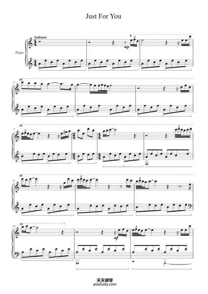 “Just For You”钢琴谱-Giovanni Marradi-免费下载-天天钢琴