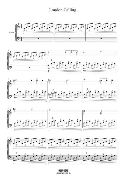 “London Calling”钢琴谱-Micheal Giacchino Arr. Vaughan Harris-免费下载-天天钢琴