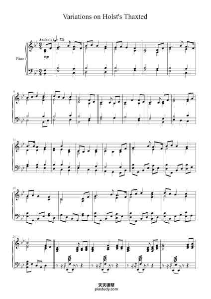 “Variations on Holst's Thaxted”钢琴谱-Cookeda-免费下载-天天钢琴