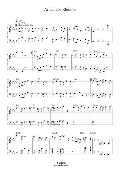 “Armandos Rhumba”钢琴谱-by Chick Corea-免费下载-天天钢琴