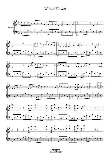 “Winter Flower”钢琴谱-pianoadventures7 (Sharon)-免费下载-天天钢琴