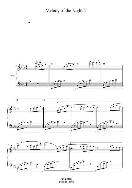 “Melody of the Night 5”钢琴谱-Shi Jin-免费下载-天天钢琴