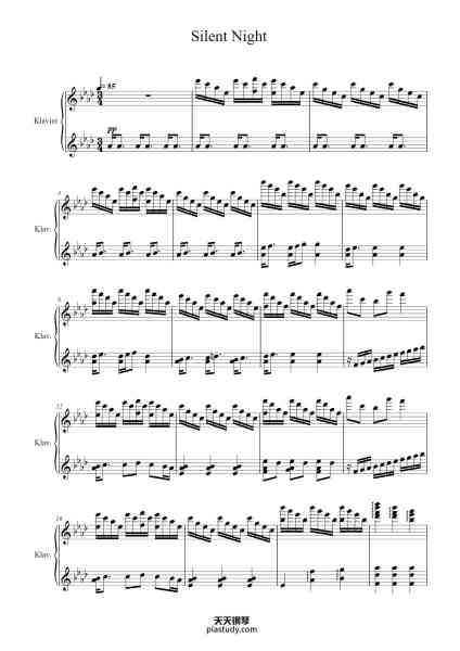 “Silent Night”钢琴谱-Music by Franz Xaver Gruber-免费下载-天天钢琴