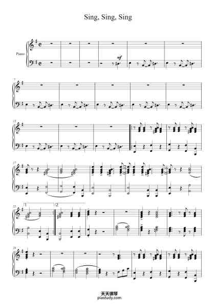 “Sing, Sing, Sing”钢琴谱-Benny Goodman-免费下载-天天钢琴