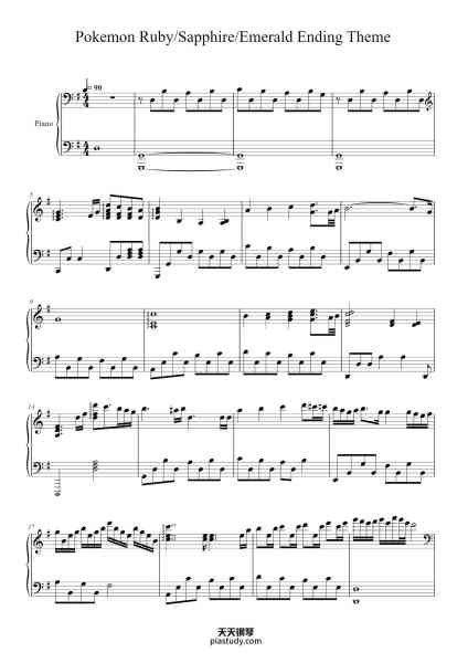“Pokemon Ruby/Sapphire/Emerald Ending Theme”钢琴谱-

Improvisation by InsaneInTheRain
Transcribed by Keyoffe-免费下载-天天钢琴