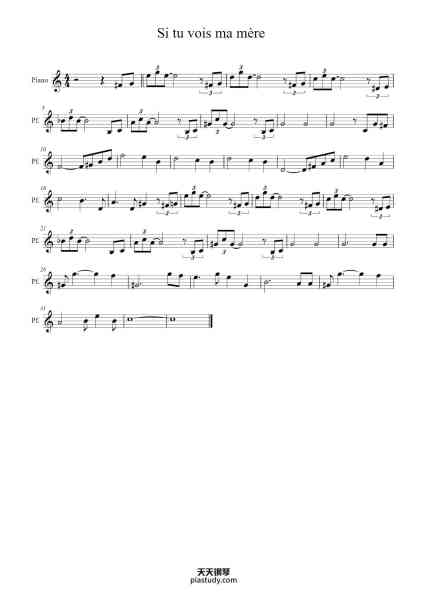 “Si tu vois ma mère”钢琴谱-Sidney Bechet-免费下载-天天钢琴