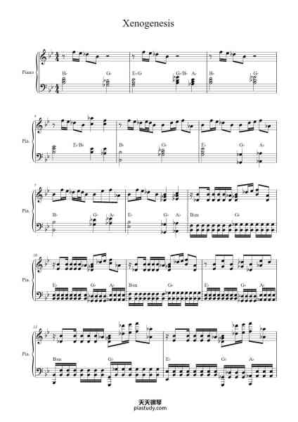 “Xenogenesis”钢琴谱-TheFatRat Arr. Patrick Slijkhuis-免费下载-天天钢琴