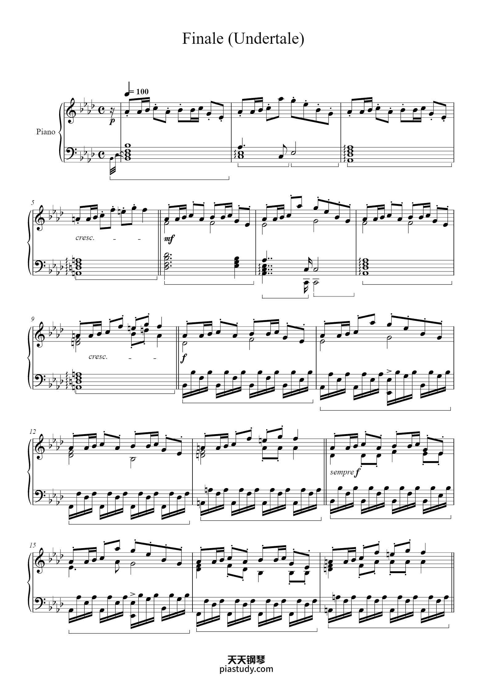 'Finale (Undertale)' - Piano Sheet Music By Toby Fox | TOPiano