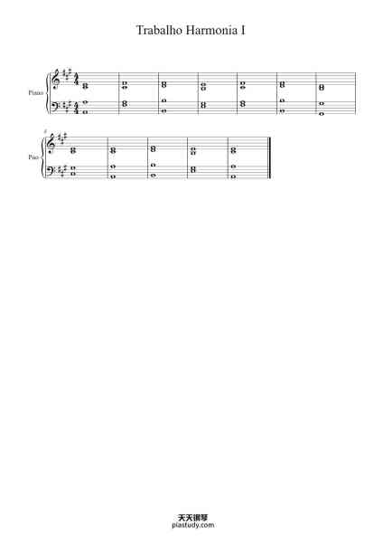 “Trabalho Harmonia I”钢琴谱-Compositor / arranjador-免费下载-天天钢琴