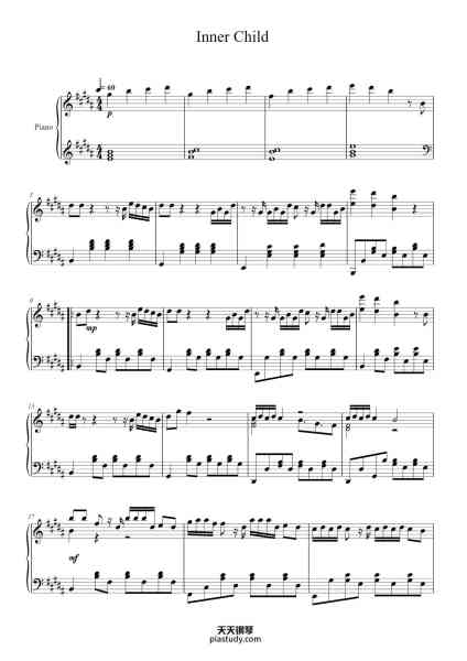 “Inner Child (piano arrangement)”钢琴谱-Arr. by Classical Meets Contemporary-免费下载-天天钢琴