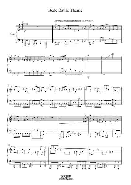 “Pokemon Sword and Shield - Bede Battle Theme (PIANO SOLO)”钢琴谱-Minako Adachi-免费下载-天天钢琴