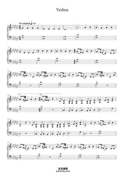 “Yeshua”钢琴谱-Words and Music by
Jesus Imag-免费下载-天天钢琴