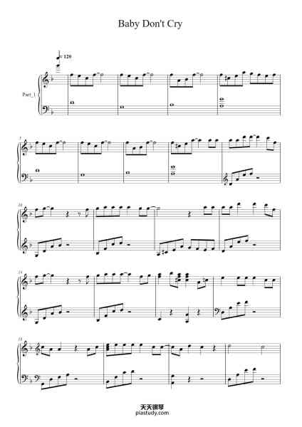 “Baby Don't Cry”钢琴谱-transcription - arrangement byjgmb829-免费下载-天天钢琴