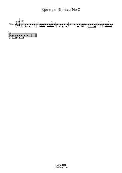 “Ejercicio Rítmico No 8”钢琴谱--免费下载-天天钢琴