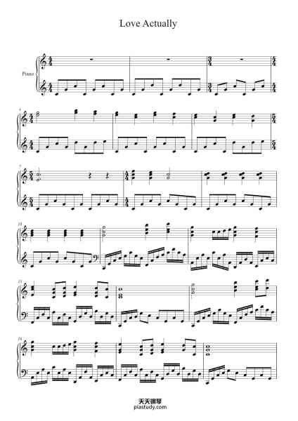 “Love Actually”钢琴谱-craig armstrong-免费下载-天天钢琴