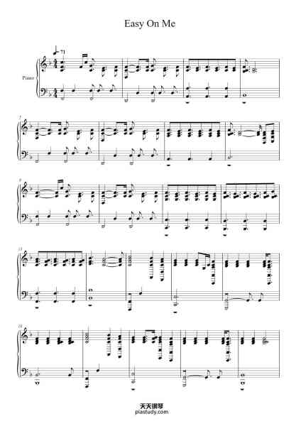 “Easy On Me”钢琴谱-Adele-免费下载-天天钢琴