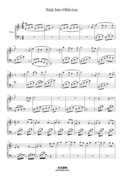 “Sink Into Oblivion”钢琴谱-Yu-Peng Chen & HOYO-MiX-免费下载-天天钢琴