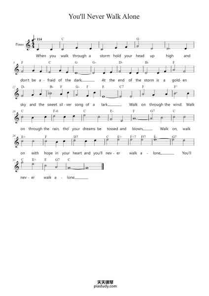 “You'll Never Walk Alone”钢琴谱-Richard Rodgers-免费下载-天天钢琴