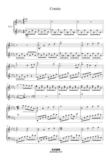 “Connie”钢琴谱-Composed by Rebecca Sugar/Aivi & Surrashu Arranged by Evan Peterson-免费下载-天天钢琴