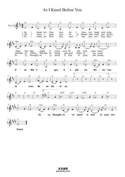 “As I Kneel Before You”钢琴谱-Maria Parkinson-免费下载-天天钢琴