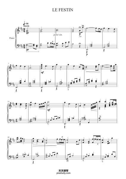 “LE FESTIN”钢琴谱-Composed by: Michael Giacchino-免费下载-天天钢琴
