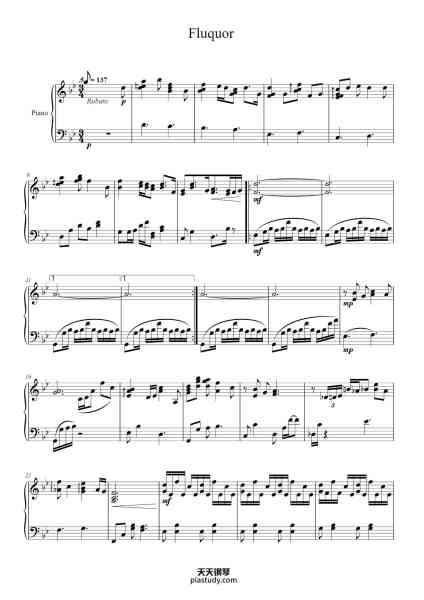 “Fluquor”钢琴谱-Onoken ani-免费下载-天天钢琴