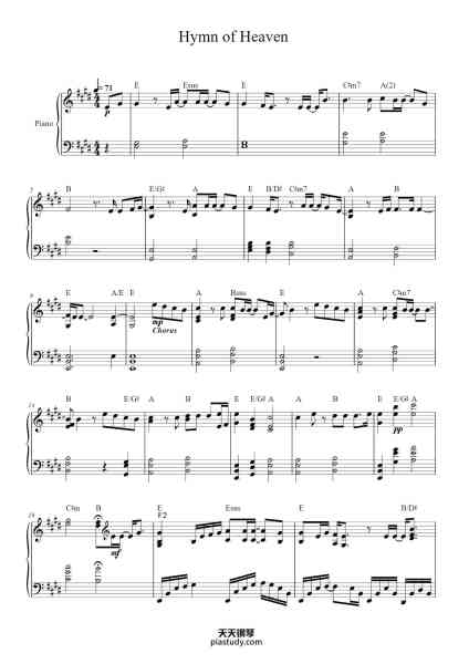 “Hymn of Heaven”钢琴谱-Paul Woo-免费下载-天天钢琴