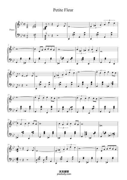 “Petite Fleur”钢琴谱-Sidney Bechet-免费下载-天天钢琴