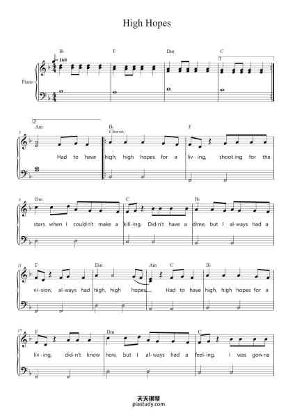 “High Hopes”钢琴谱-Panic! At The Disco-免费下载-天天钢琴