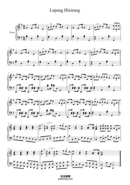 “Lupang Hinirang”钢琴谱-Arranged: Jerry Bustillo-免费下载-天天钢琴