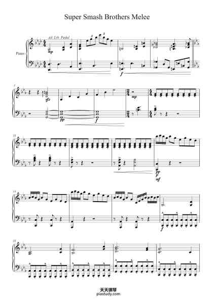 “Super Smash Brothers Melee”钢琴谱-Shogo Sakai
Arr. By Jason Borntrager-免费下载-天天钢琴