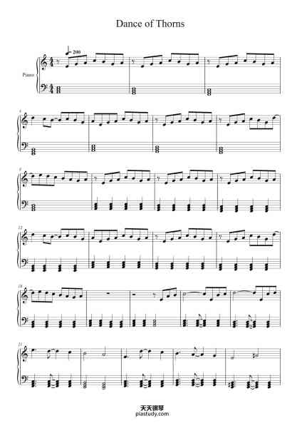 “Dance of Thorns”钢琴谱-Transcribed by Andi T-免费下载-天天钢琴