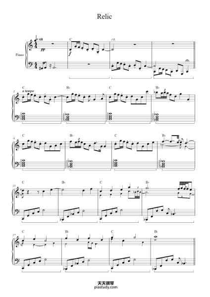 “Relic”钢琴谱-composed by Aaron Cherof-免费下载-天天钢琴