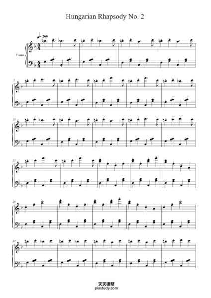 “Hungarian Rhapsody No. 2 in C-Sharp Minor, S.244/2”钢琴谱-Franz Liszt-免费下载-天天钢琴