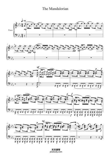 “The Mandalorian”钢琴谱-Ludwig Goransson
arr. Jasper Brownrigg
-免费下载-天天钢琴