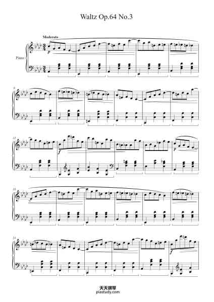 “Waltz in A-flat Major, Op. 64, No. 3”钢琴谱-Frédéric François Chopin-免费下载-天天钢琴