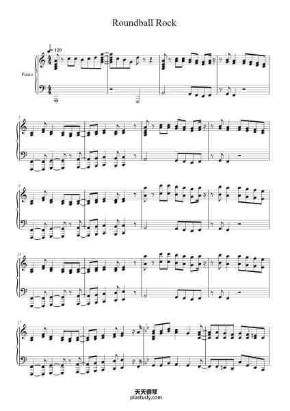 “Roundball Rock”钢琴谱-John Tesh-免费下载-天天钢琴