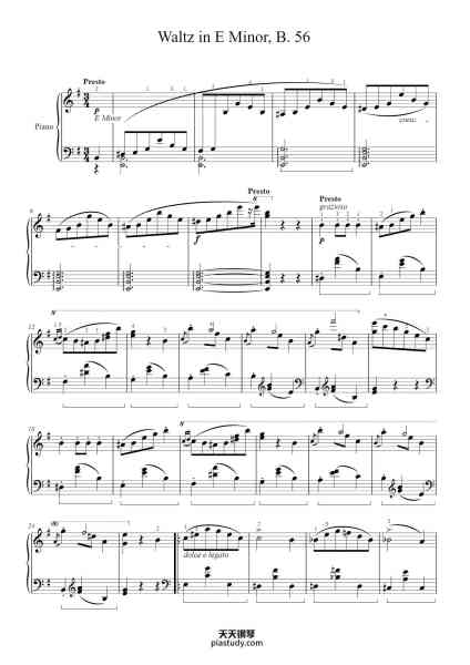 “Waltz in E Minor, B. 56, KK IVa/15”钢琴谱-Frédéric François Chopin

(1810 – 1849)
-免费下载-天天钢琴