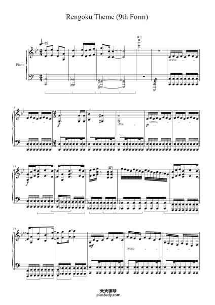 “Demon Slayer Mugen Train: Rengoku Theme (9th Form)”钢琴谱-Arranged by: James Lin -免费下载-天天钢琴