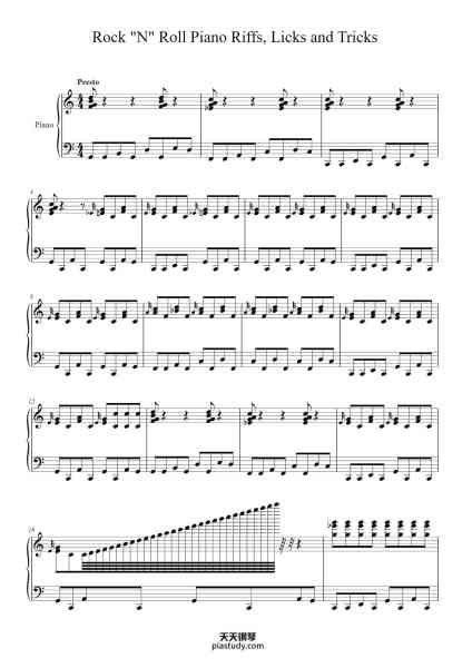 “Rock "N" Roll Piano Riffs, Licks and Tricks”钢琴谱-Arend Verleye-免费下载-天天钢琴