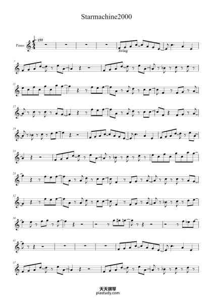 “Starmachine2000”钢琴谱-Wintergatan (Arr: Lars E.)-免费下载-天天钢琴