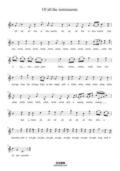 “Of all the instruments”钢琴谱-Henry Purcell
(1659 - 1695)-免费下载-天天钢琴