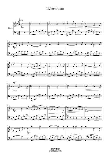 “Liebestraum No. 3 in A-Flat Major, S. 541”钢琴谱-Franz Listz-免费下载-天天钢琴