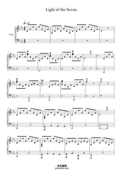 “Light of the Seven”钢琴谱-Composed by Ramin Djawadi Arranged by Akmigone Transcribed by Erich Martens-免费下载-天天钢琴